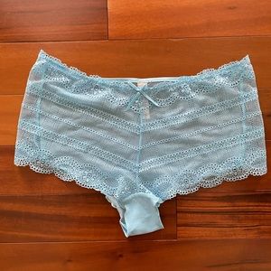 [Victoria’s Secret] Blue Mesh & Lace Cheeky
